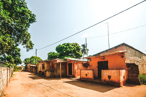 Streets of African town.