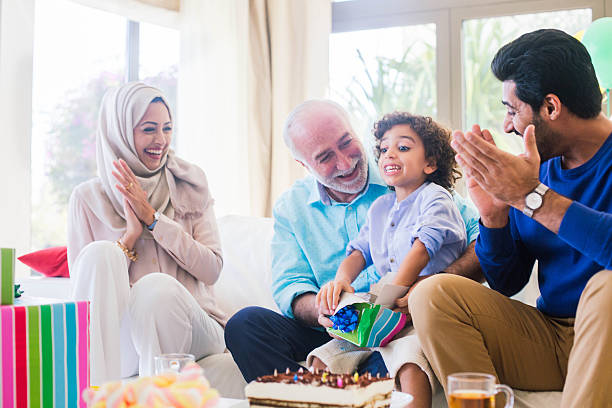 istock Three generation family celebrating a birthday in Dubai. 472597064