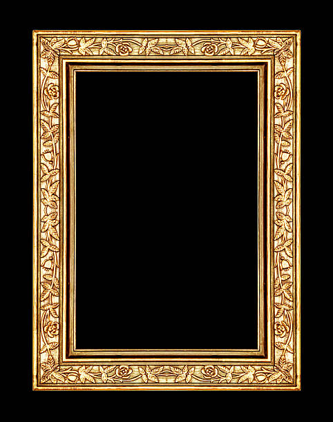 istock vintage gold frame isolated on black background and clipping path 472598246