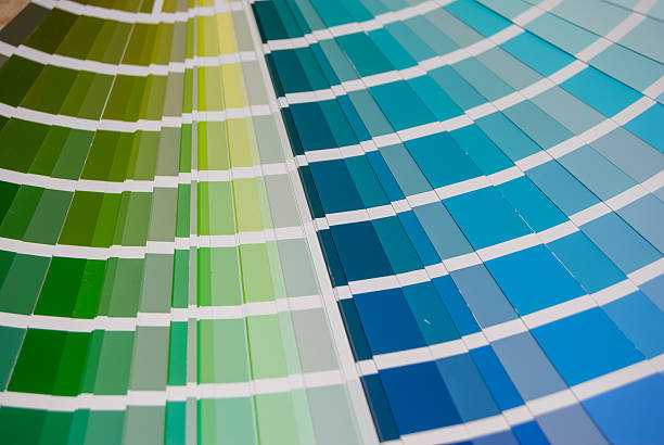 istock Close up of blue color palette 472598452