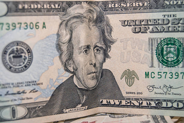 istock new twenty dollar bill fragment macro. Jackson 472602828