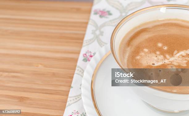 Coffee With Milk On A Table Stock Photo - Download Image Now - 2015, Beige, Brown