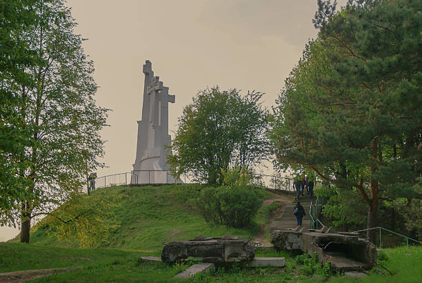 istock Three crosses on a hill, Vilnius Lithuania 472609044