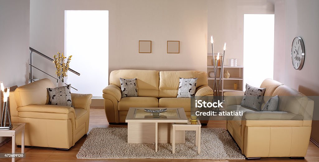 modern decorating living room modern living room Loveseat Stock Photo