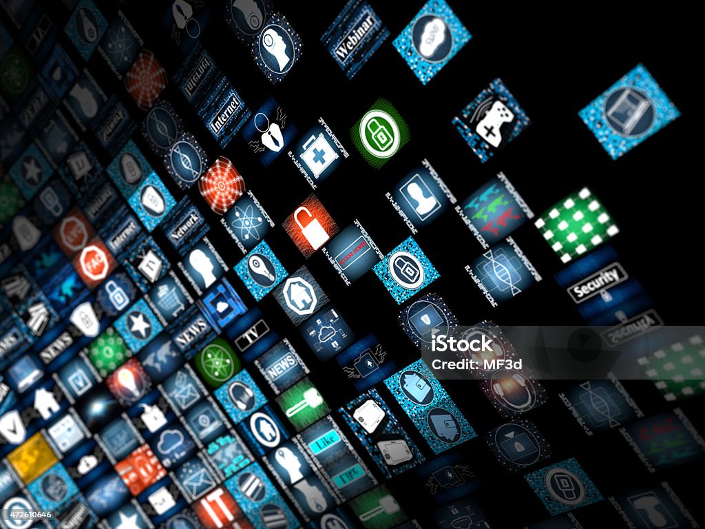 Media concept with TV screens 2015 Stock Photo