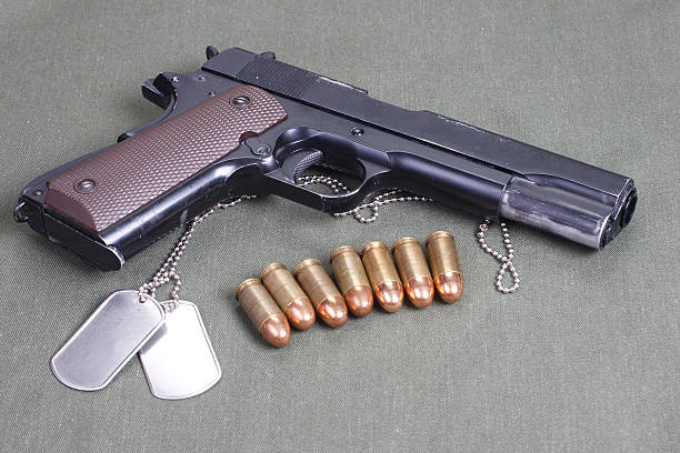 istock background with colt government m1911 472611166