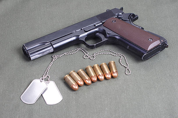 istock background with colt government m1911 472611176