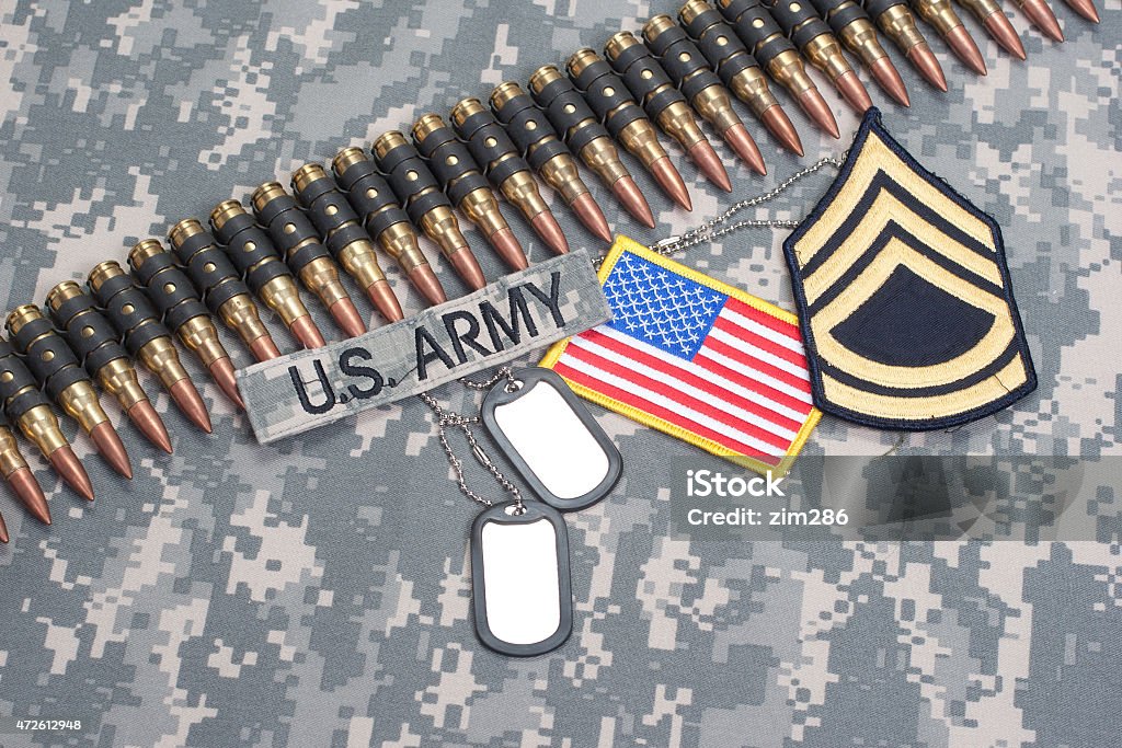 US ARMY concept on camouflage uniform 2015 Stock Photo