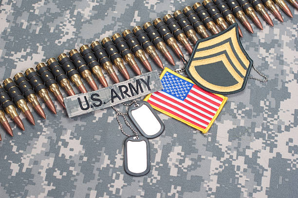 istock US ARMY concept on camouflage uniform 472612952
