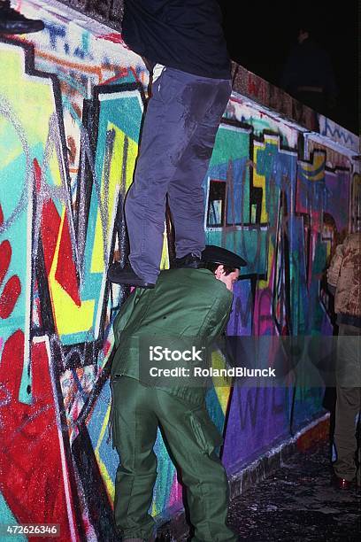 Fall Of The Berliner Wall In 1989 Stock Photo - Download Image Now - Brandenburg Gate, Berlin, Capital Cities