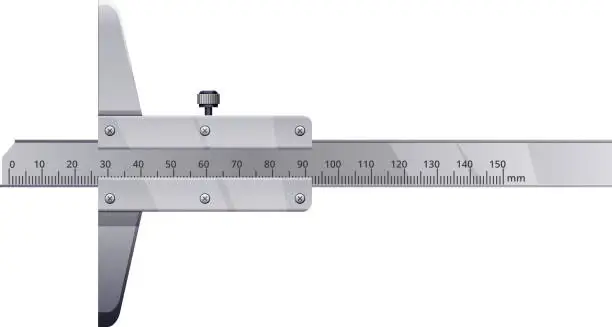 Vector illustration of Precision Measurement Tool - Height Measurement