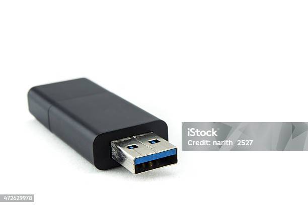 Usb Flash Drive Isolated On White Background Stock Photo - Download Image Now - 2015, Computer, Data
