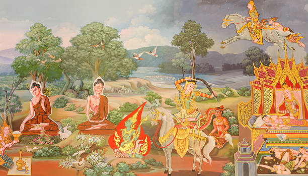 istock Mural mythology buddhist religion on wall 472630610