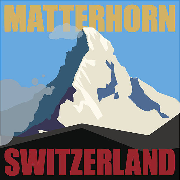 illustrations, cliparts, dessins animés et icônes de mont cervin en arrière-plan - mountain mountain peak mountain climbing switzerland
