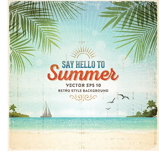 Vector illustration of Retro Summer Holiday Poster Background