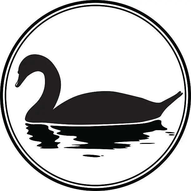 Vector illustration of Black swan icon