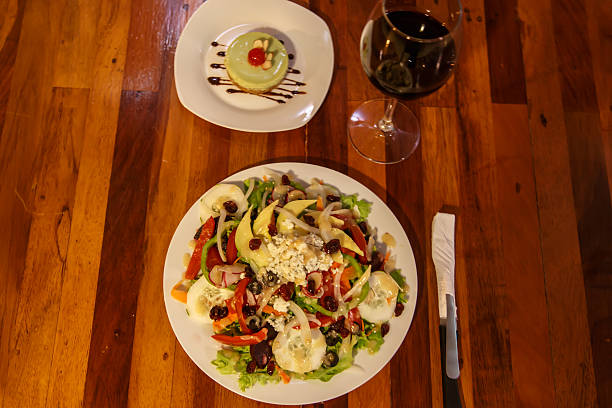 istock gourmet salade with vine and dish 472635422