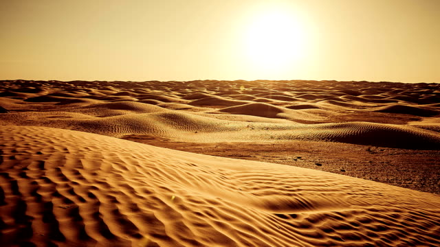 Sunset on Sahara Desert / Grand Erg Oriental / Tunisia