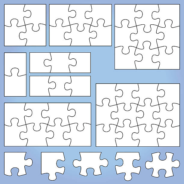 ilustrações, clipart, desenhos animados e ícones de conjunto de quebra-cabeça - blank puzzle