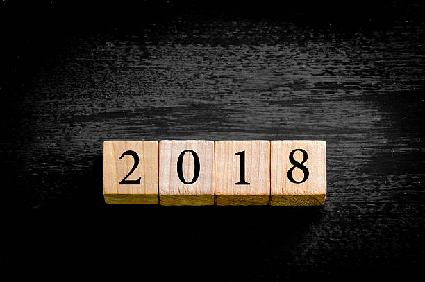 istock Year 2018 isolated on black background with copy space 472641466