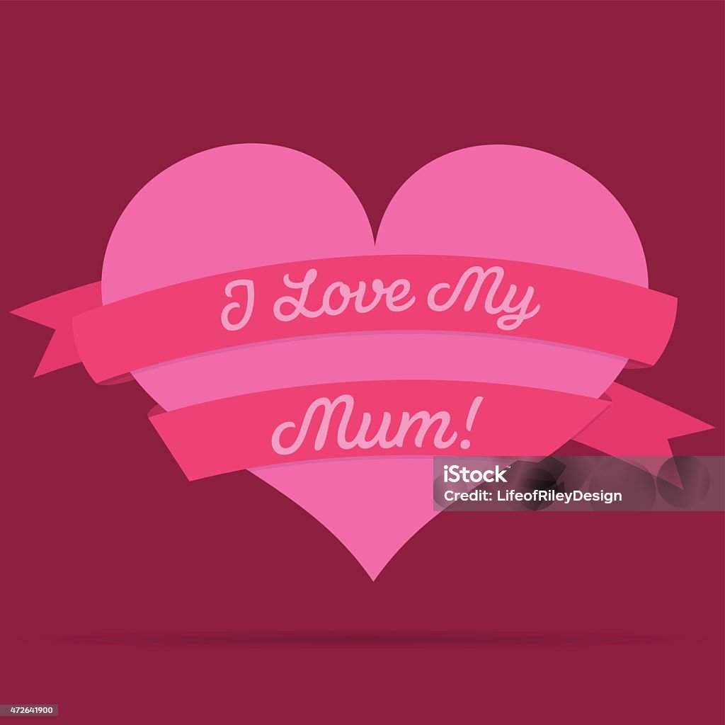 Mother's Day heart with ribbon card in vector format 2015 stock vector