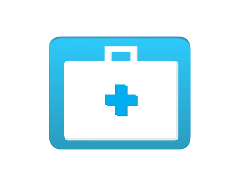 first aid box icon on white background