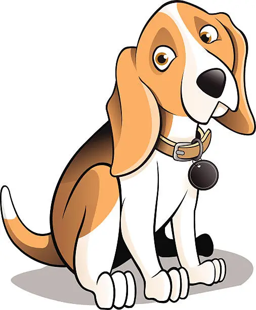 Vector illustration of Beagle Dog Puppy Cartoon