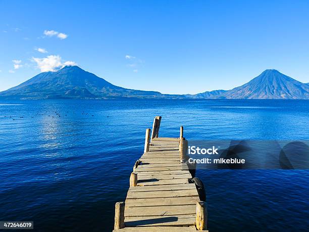 Lake Atitlan And Volcanoes Stock Photo - Download Image Now - Aspirations, Backgrounds, Beauty In Nature