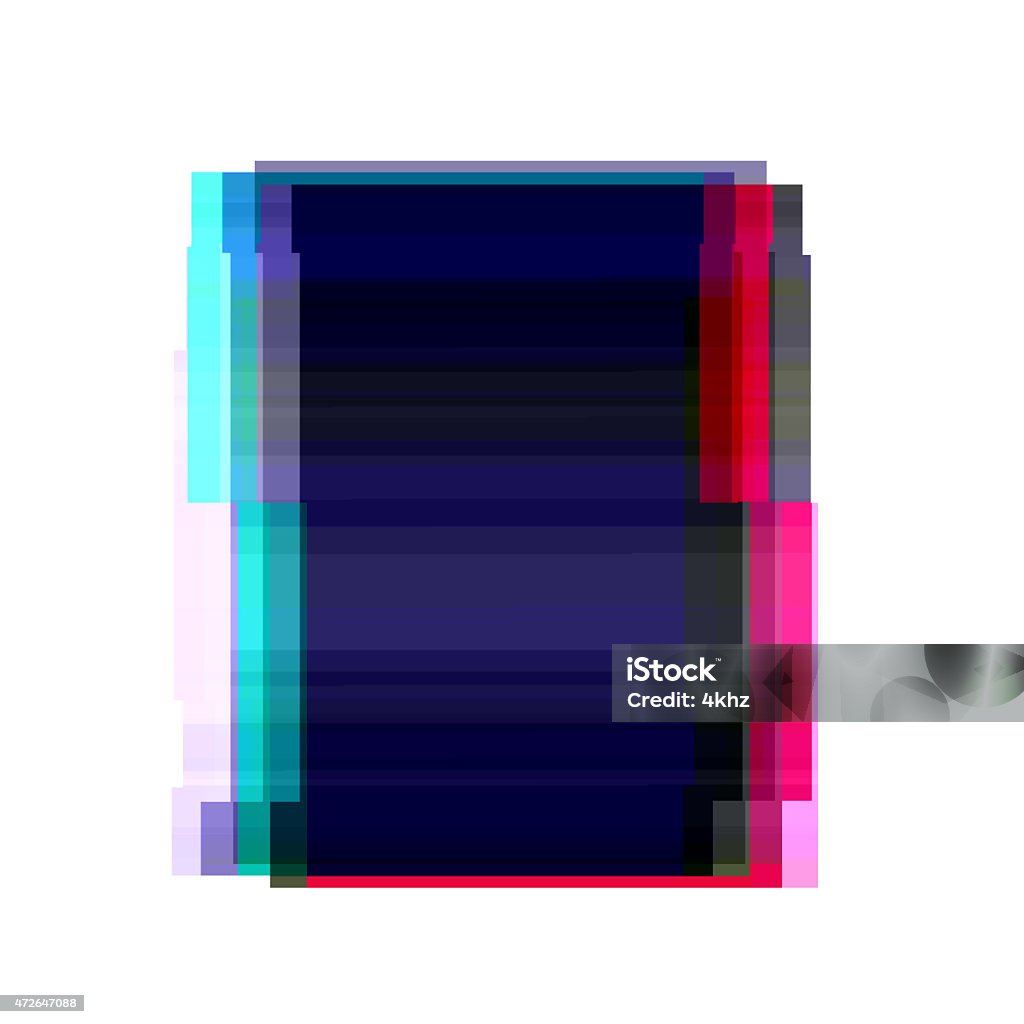Digital Glitch Magenta Cyan Rectangle Frame Graphic Art Distorted ...