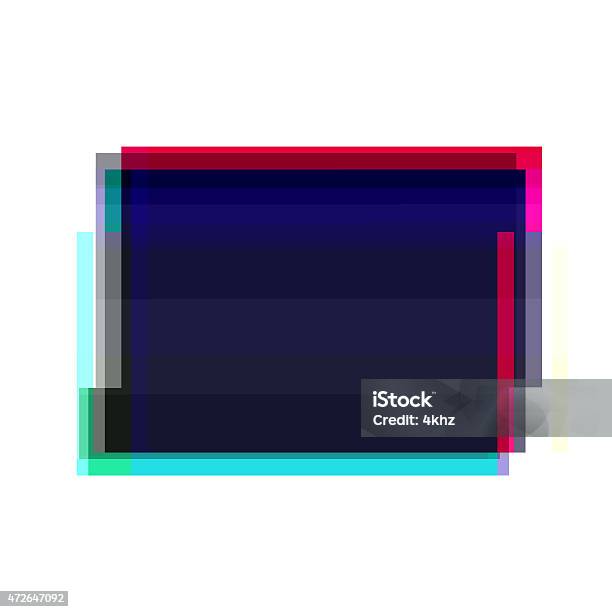 Red Frame Distorted Digital Glitch Red Cyan Rectangle Frame Graphic Art Distorted ...