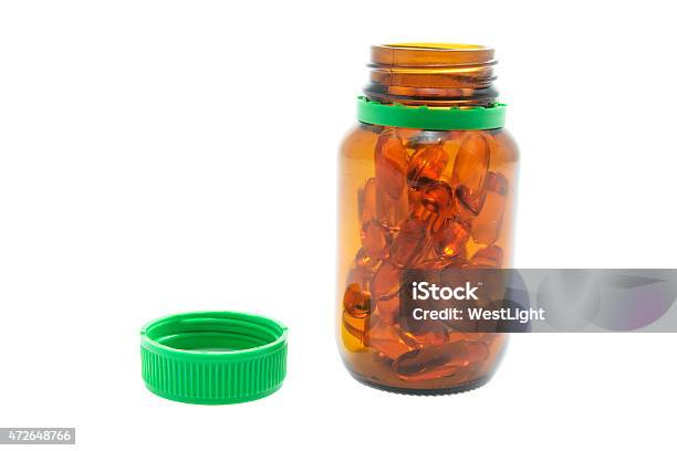 Bottle Of Fish Oil Pills Stock Photo - Download Image Now - 2015, Bottle, Bottle Cap