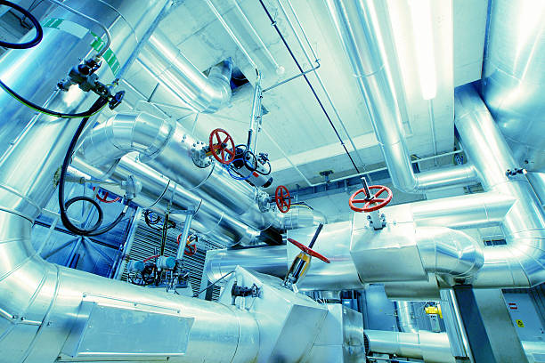 istock Industrial zone, Steel pipelines, valves and cables 472651142