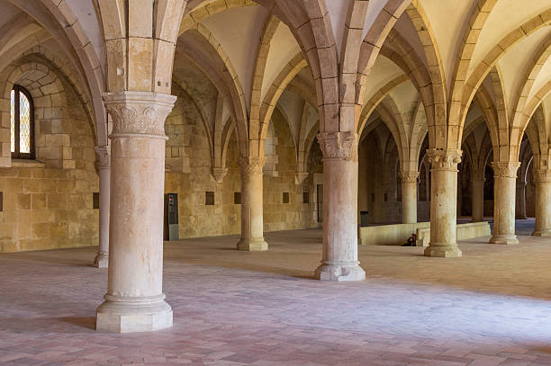 istock Large room in an abbey in gothic style 472655270