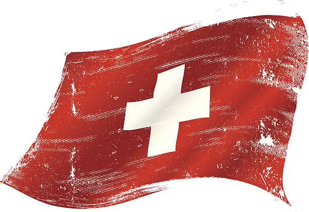 Vector illustration of Swiss flag grunge