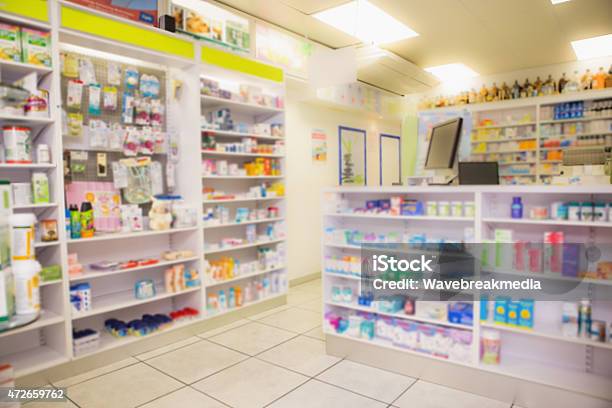 Close Up Shelves Of Drugs Stock Photo - Download Image Now - Pharmacy, Indoors, 2015