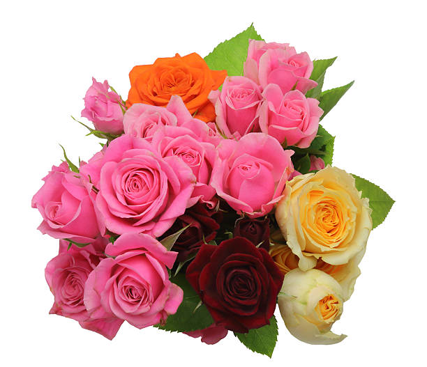istock Bouquet of roses with leaves 472661208