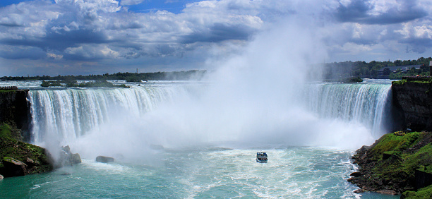 Niagra falls from Canada and maid of the mist