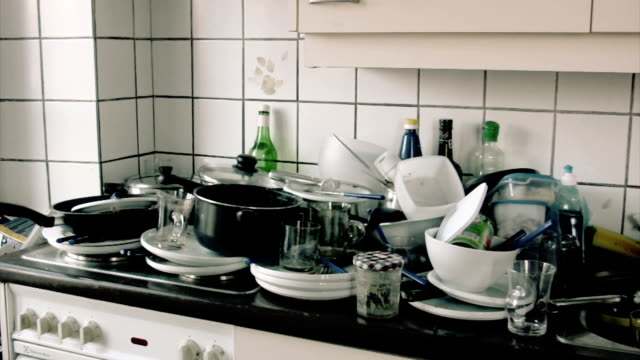 Kitchen and dirty dishes