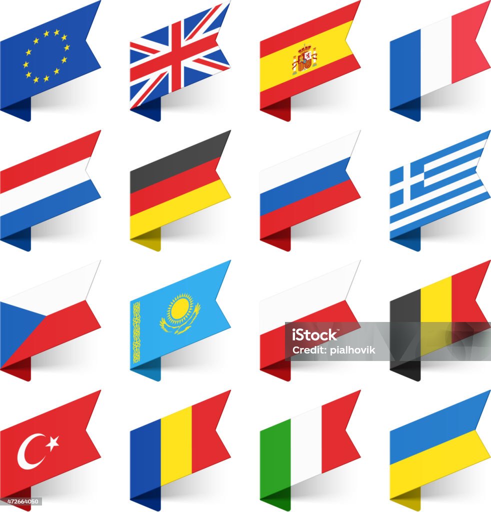 Flags of the World, Europe. Set 1, vector illustration with transparent effect. Eps10. Flag stock vector