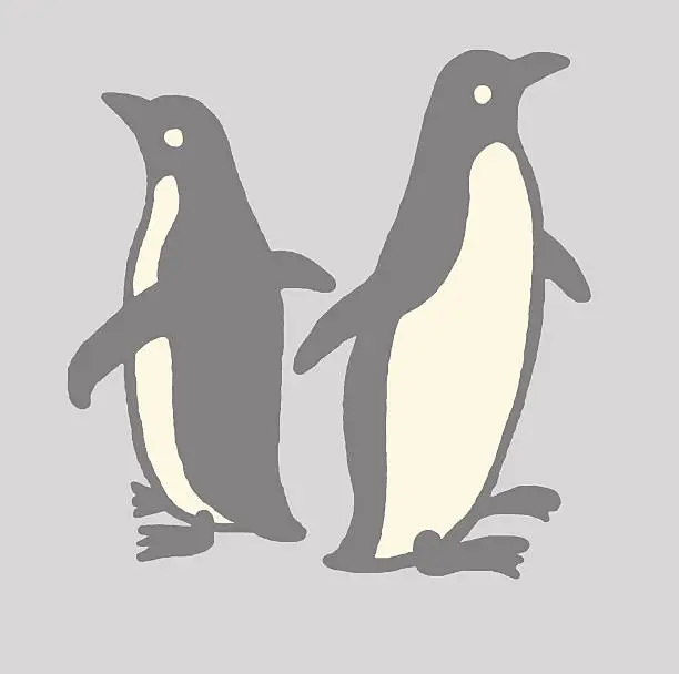 Vector illustration of Two Penguins