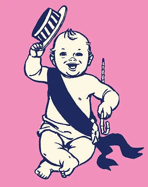 Vector illustration of Baby New Year