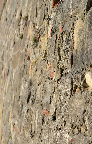 istock Old wall of red brick and stone background 472666870