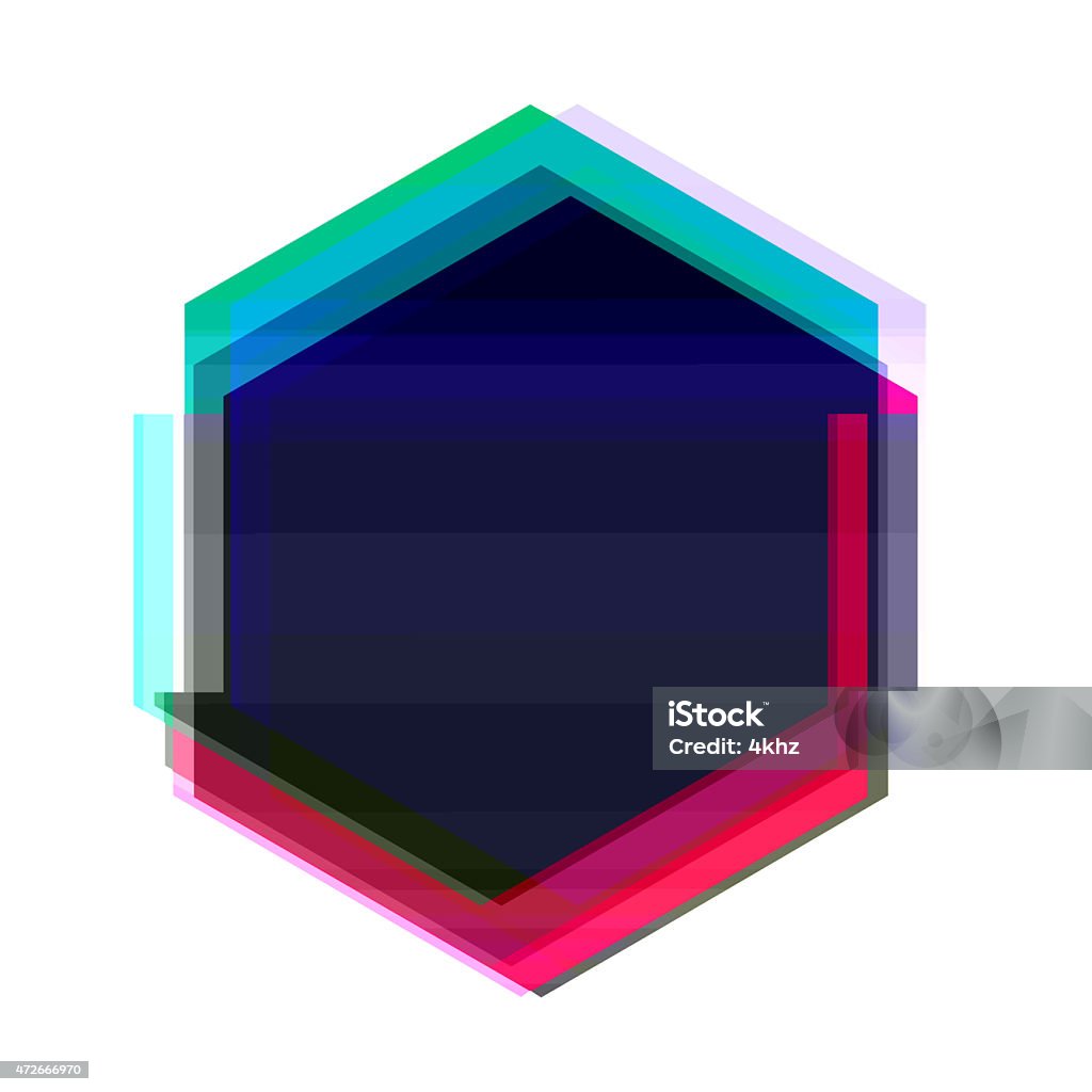 Red Frame Distorted Digital Glitch Red Blue Hexagon Frame Graphic Art Distorted Background ...