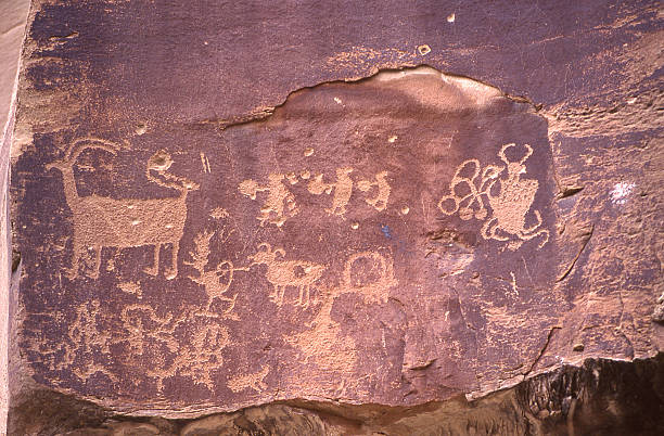 istock Petroglyphs Desert Varnish Rocky cliffs near Santa Clara Utah 472667266