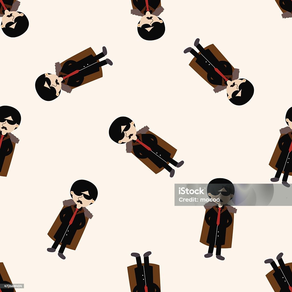 Mafia Cartoon Seamless Pattern Background Stock Illustration - Download