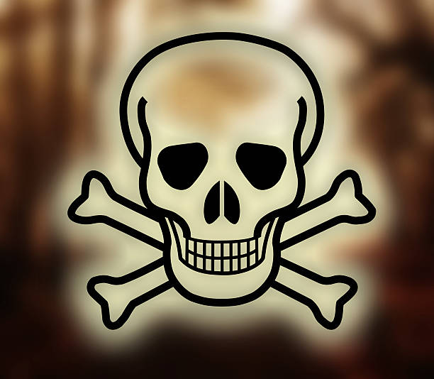 Skull and crossbones symbol of danger