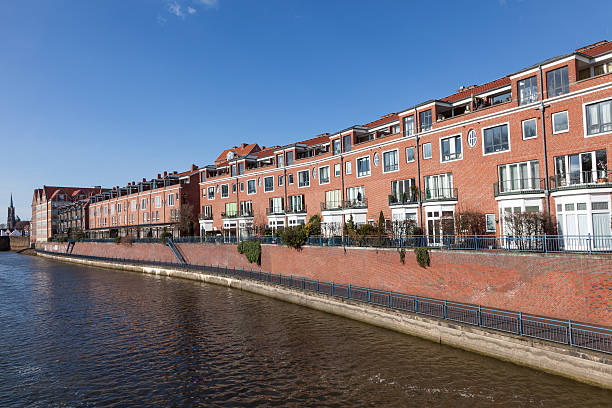 istock Brownstone waterfront buildings in Bremen 472673168