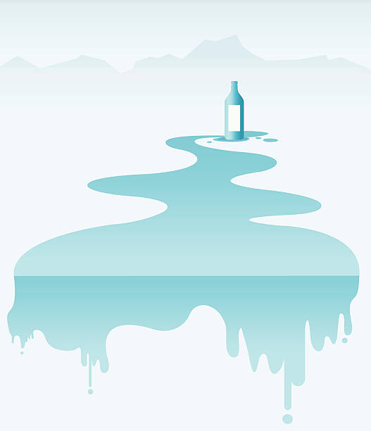 illustrazioni stock, clip art, cartoni animati e icone di tendenza di pura acqua naturale drink, illustrazione vettoriale - flowing water river waterfall water