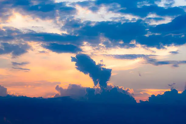 Photo of Sky with cloud at sunset background