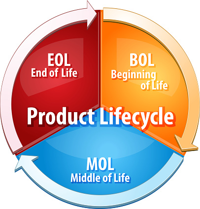 business strategy concept infographic diagram illustration of product lifecycle stages